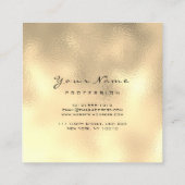 メイクアップアーティスト眉毛まぶしガラス金ゴールドスクエア スクエア名刺 (裏面)