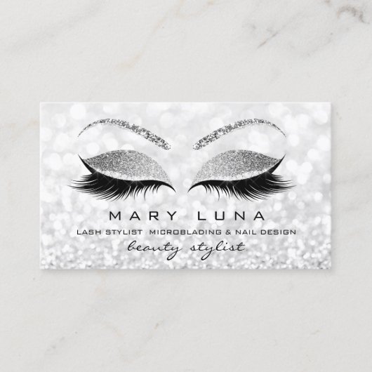 メイクアップアーティスト眉毛まぶしグレーシルバーグレールクス 名刺 (正面)