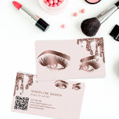 メイクアップアーティスト眉毛まぶしバラ金ゴールドQRコード 名刺