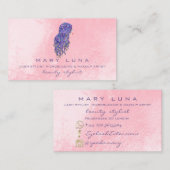 メイクアップアーティスト眉毛まぶしピンクの美容師 名刺 (正面/裏面)