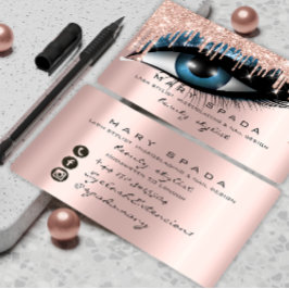 メイクアップアーティスト眉毛まぶしピンクグリッター眉 名刺