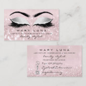 メイクアップアーティスト眉毛まぶしピンク灰色の社会 名刺 (正面/裏面)