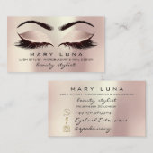 メイクアップアーティスト眉毛まぶしピンク赤面ソーシャル 名刺 (正面/裏面)