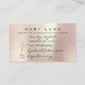 メイクアップアーティスト眉毛まぶしピンク赤面ソーシャル 名刺 (裏面)