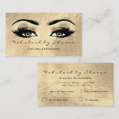 メイクアップアーティスト眉毛まゆ拡張リード金ゴールド 名刺 (正面/裏面)