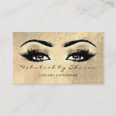 メイクアップアーティスト眉毛まゆ拡張リード金ゴールド 名刺 (正面)