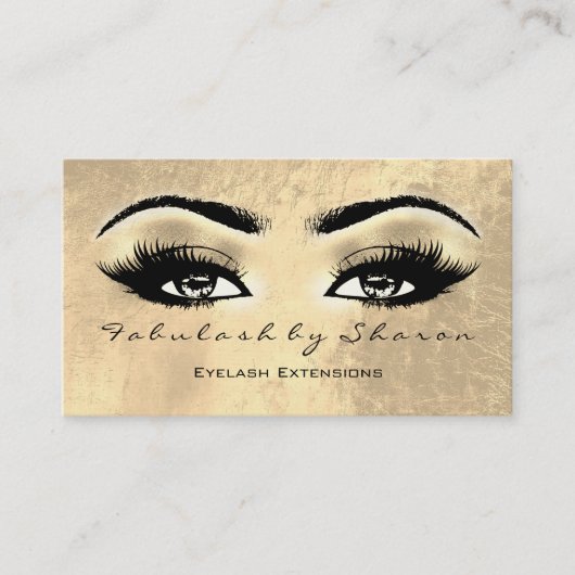 メイクアップアーティスト眉毛まゆ拡張リード金ゴールド 名刺 (正面)