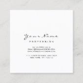 メイクアップアーティスト眉毛グレーの点毛ホワイトスクエア スクエア名刺 (裏面)