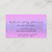 メイクアップアーティスト眉毛ラッシュピンクブルー海軍 名刺 (裏面)