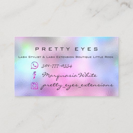 メイクアップアーティスト眉毛ラッシュピンク自筆眼 名刺 (裏面)