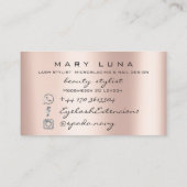 メイクアップアーティスト眉毛ラッシュピーチバラグレイ 名刺 (裏面)