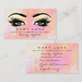 メイクアップアーティスト眉毛ラッシュピーチバラパステル 名刺 (正面/裏面)