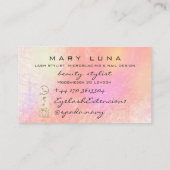 メイクアップアーティスト眉毛ラッシュピーチバラパステル 名刺 (裏面)