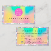 メイクアップアーティスト眉毛ラッシュ《写真》ぼけ味ホログラフィロゴ 名刺 (正面/裏面)