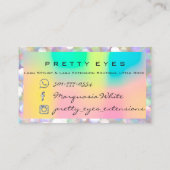 メイクアップアーティスト眉毛ラッシュ《写真》ぼけ味ホログラフィロゴ 名刺 (裏面)