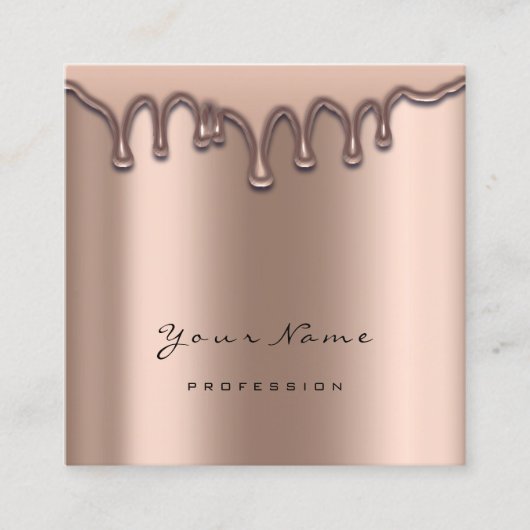 メイクアップアーティスト眉毛ワックスラッシュグリッタースキンドリップ スクエア名刺 (正面)