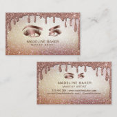 メイクアップアーティスト眉目点眼点滴金ゴールド 名刺 (正面/裏面)