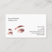 メイクアップアーティスト睫毛バラ金ゴールド美しいサロン眼 名刺 (裏面)