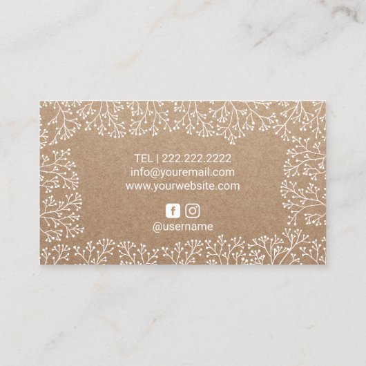 メイクアップアーティスト素朴バビーズブレスフローラクラフト 名刺 (裏面)