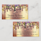 メイクアップアーティスト結婚イベントプランナーのドリップ金ゴールド 名刺 (正面/裏面)