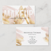 メイクアップアーティスト署名スクリプト赤面ピンクテンプレート 名刺 (正面/裏面)