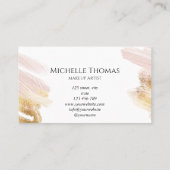 メイクアップアーティスト署名スクリプト赤面ピンクテンプレート 名刺 (裏面)