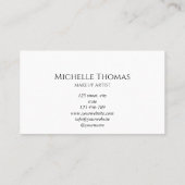 メイクアップアーティスト署名スクリプト赤面ピンクテンプレート 名刺 (裏面)