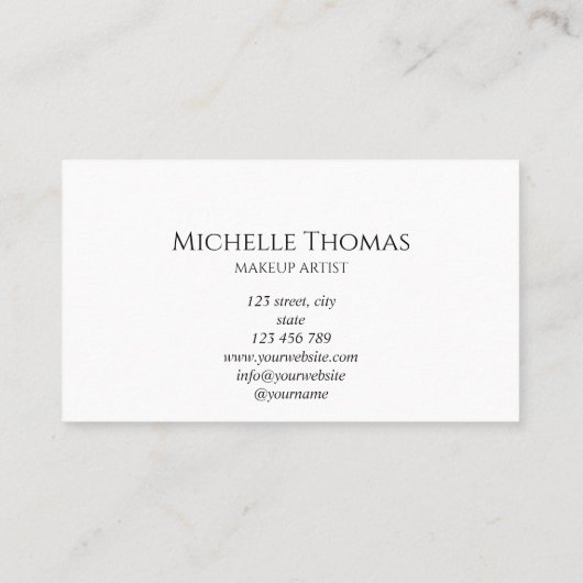 メイクアップアーティスト署名スクリプト赤面ピンクテンプレート 名刺 (裏面)