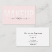 メイクアップアーティスト署名スクリプト赤面ピンクテンプレート 名刺 (正面/裏面)