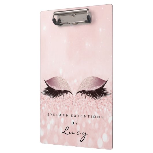 メイクアップアーティスト美しいまばたきグリッターピンクの目 クリップボード (左)