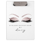 メイクアップアーティスト美しいまばたきグリッターピンクホワイト クリップボード (正面)
