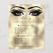 メイクアップアーティスト美しいまばたき金ゴールド価格リストの目 チラシ (裏面)