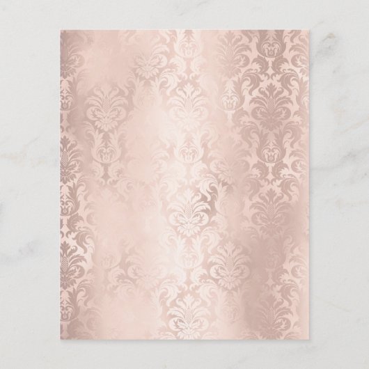 メイクアップアーティスト美しいウェルネスフライヤーピンクダマスク チラシ (裏面)