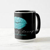 メイクアップアーティスト美しいキスリップティファニーブラック マグカップ (正面右)