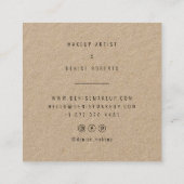 メイクアップアーティスト美しいクラフトミニマルタイポグラフィ スクエア名刺 (裏面)