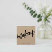 メイクアップアーティスト美しいクラフトミニマルタイポグラフィ スクエア名刺 (スタンド正面)