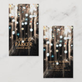 メイクアップアーティスト美しいグリッターブラウン 名刺 (正面/裏面)