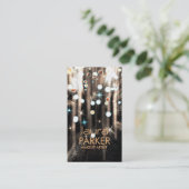 メイクアップアーティスト美しいグリッターブラウン 名刺 (スタンド正面)