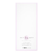 メイクアップアーティスト美しいサロンエレガントピンク価格表 ラックカード (裏面)