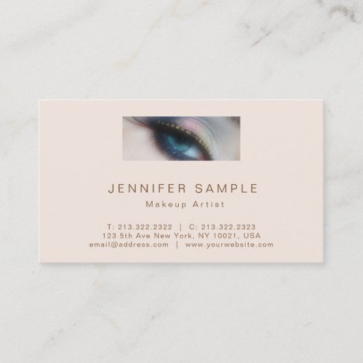 メイクアップアーティスト美しいサロンエレガントラグジュアリーシルク 名刺 (裏面)