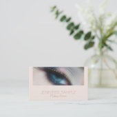 メイクアップアーティスト美しいサロンエレガントラグジュアリーシルク 名刺 (スタンド正面)