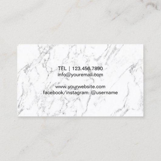 メイクアップアーティスト美しいサロンカスタムフォトマーブル 名刺 (裏面)
