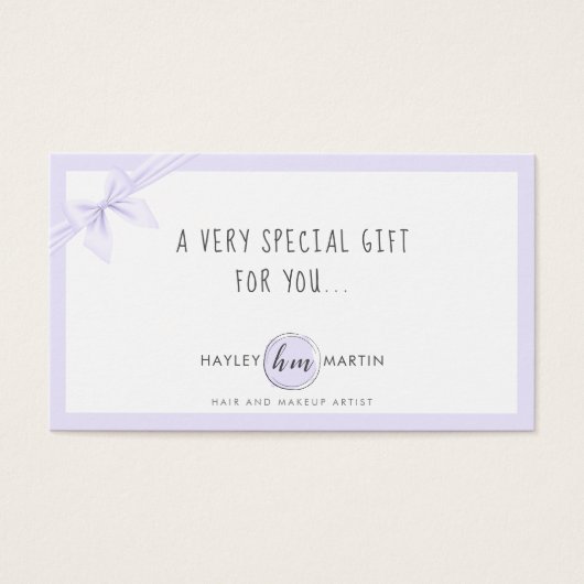 メイクアップアーティスト美しいサロンギフト券 (正面)