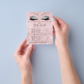 メイクアップアーティスト美しいサロングリッターフライヤーピンクグレー チラシ (手)