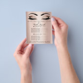 メイクアップアーティスト美しいサロングリッターフライヤーピンクローズ チラシ (手)