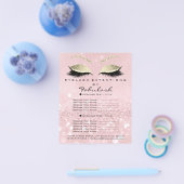 メイクアップアーティスト美しいサロングリッターフライヤーピンク金ゴールド チラシ (シングル)