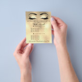 メイクアップアーティスト美しいサロングリッターフライヤーブラウンズ チラシ (手)