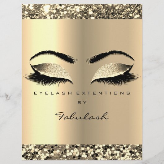 メイクアップアーティスト美しいサロンゴールデンフライヤー価格 チラシ (裏面)