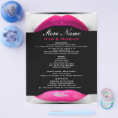 メイクアップアーティスト美しいサロンサービスフライヤーのリスト チラシ (シングル)