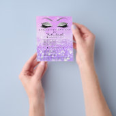 メイクアップアーティスト美しいサロンシルバーグリッターラバンダ3 チラシ (手)